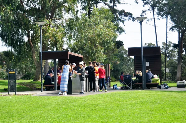 Gente Sienta Relajarse Hacer Picnic Kings Park Jardín Botánico Cerca — Foto de Stock