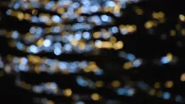 Bokeh Nel Mare Verificano Acqua Onda Illuminazione Durante Notte — Video Stock