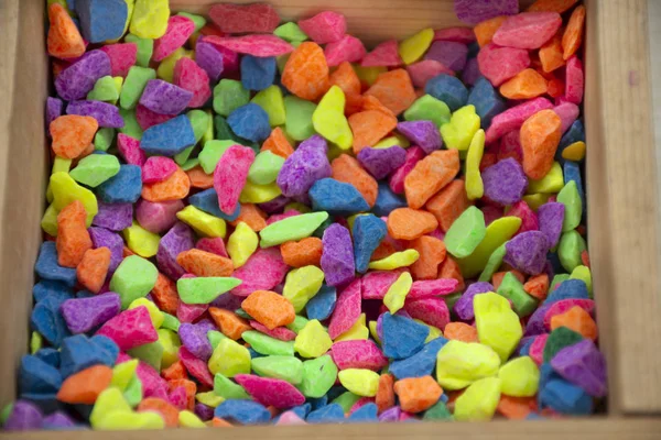 Piedra Coloreada Roca Colorida Con Herramientas Equipo Para Personas Que — Foto de Stock
