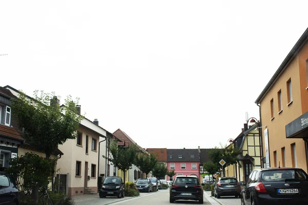 Reizigers Mensen Het Besturen Van Auto Weg Naar Speyer Stad — Stockfoto