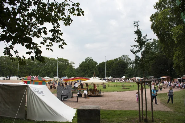 Německé Cestující Lidé Navštěvují Připojit Retro Akcí Festivalu Evropy Domgarten — Stock fotografie