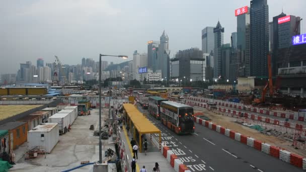 Hong Kong China September Chinesen Gehen Zur Fähre Und Bushaltestelle — Stockvideo