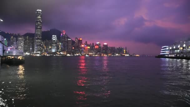 Hong Kong China September Symphony Lights Spectacular Light Sound Show — Stock Video