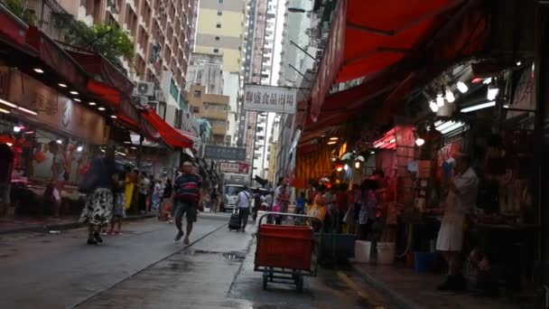 Hongkong Kina September Kinesiska Folket Besök Och Köpa Material För — Stockvideo