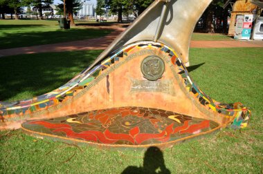 Vasco da Gama anıt Park'taki Esplanade genel rezerv Avustralya insanlar ve yabancı yolcuları ziyaret için Marine Terrace Street üzerinde 28 Mayıs 2016 Perth, Avustralya