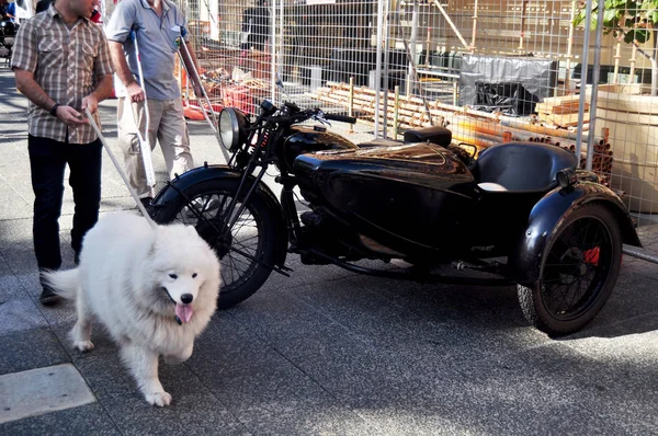 Pessoas Australianas Juntando Com Motocicleta Retro Clássico Festival Carro Para — Fotografia de Stock