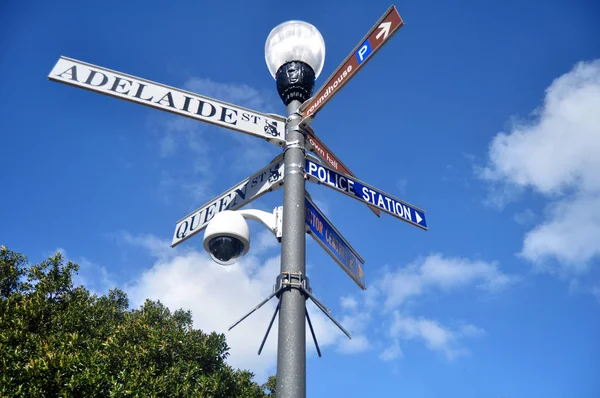 Poste Guía Poste Lámpara Lado Carretera Adelaide Street Perth Australia — Foto de Stock