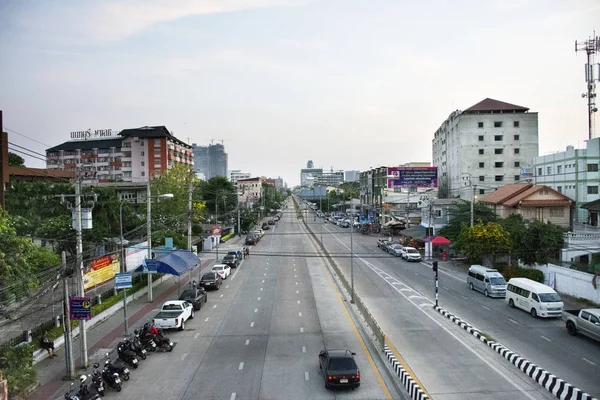 Tailandês Conduzir Montar Sanam Bin Nam Thanamnon Road Com Estrada — Fotografia de Stock