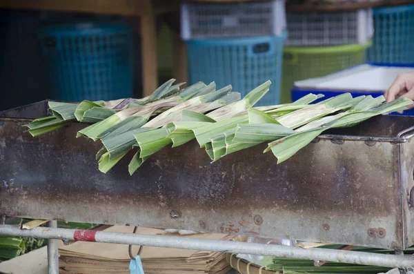 Söta Mellanmål Thailändsk Stil Khanom Jaak Eller Klibbig Klibbig Rismjöl — Stockfoto