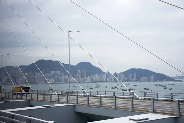 Landschaft Und Stadtbild Der Hongkong Insel Aus Dem Bus Zwischen — Stockfoto