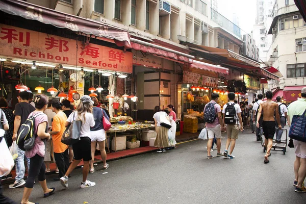 Cinesi Visitano Piedi Acquistano Materiale Cucinare Nel Mercato Locale Bowrington — Foto Stock