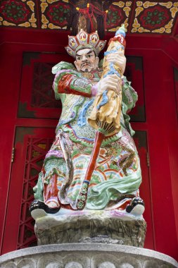 Dört papaz ve dört göksel Kral Kuzey Wong Tai Sin Temple Kowloon, Hong Kong, Çin ' 9 Eylül 2018 üzerinde dua insanlar için koruyucusu şefi