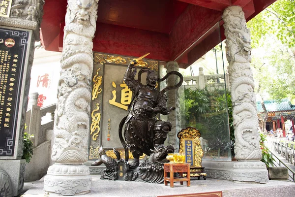 Escultura Deidad China Dios Guardián Entrada Del Templo Wong Tai — Foto de Stock