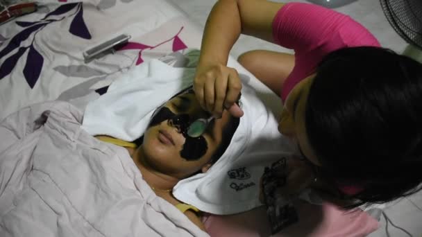 Nonthaburi Tajlandia Listopada Tajski Kobiet Sen Dla Spa Maska Peeling — Wideo stockowe