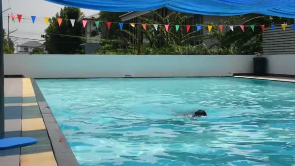 Тайська Товстунів Плавати Грати Води Плавальних Басейнів Спортивного Клубу Nonthaburi — стокове відео