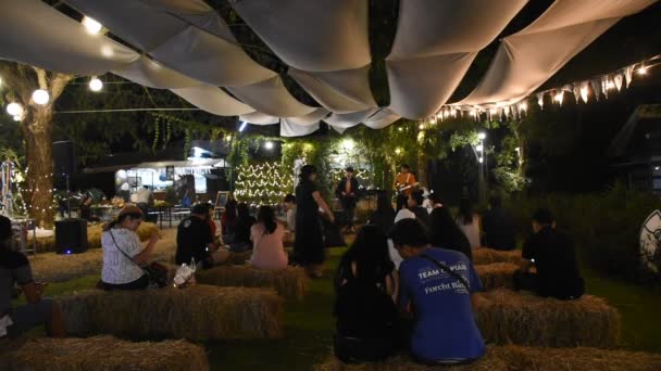 Bangkok Tayland Kasım Tay Insanlar Yabancı Yolcuları Müzik Konser Göstermek — Stok video