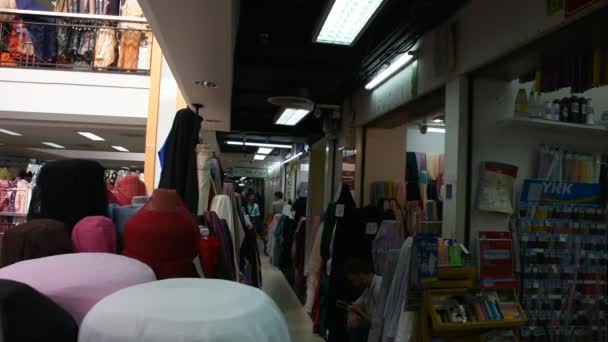 Bangkok Thaiföld December Emberek Látogatás Sétáló Bevásárló Szövet Anyag Tartozékok — Stock videók