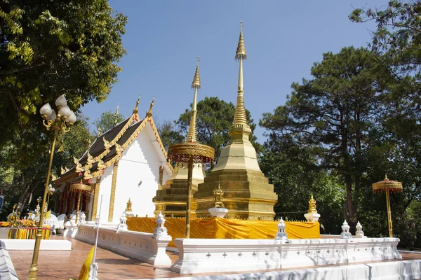 Tailandês Viajante Estrangeiro Viagem Visita Respeito Orando Chedi Relíquias Buda — Fotografia de Stock