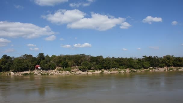 View Tájkép Canyon Nagy Mekong Folyó Hin Mak Peng Templom — Stock videók