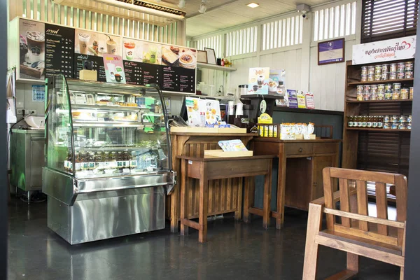 Diseño Interiores Decoración Muebles Cafetería Restaurante Para Gente Visita Comer — Foto de Stock