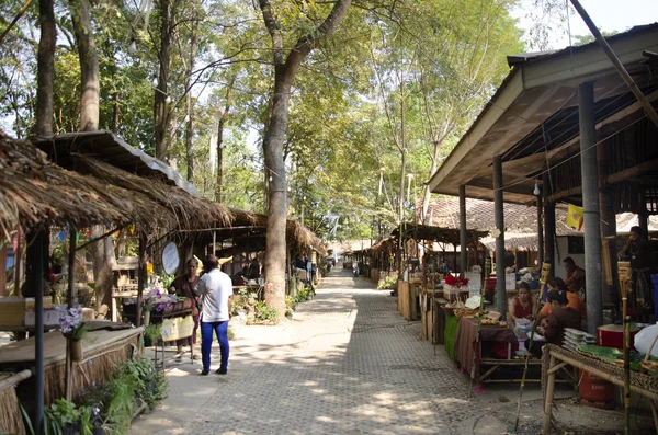 Les Thaïlandais Voyagent Visite Petit Marché Vintage Style Rétro Khai — Photo