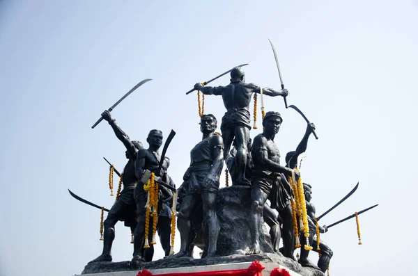 Monument Eleven Warriors Leaders Khai Bangrachan Bang Rachan Village Thai — Stock Photo, Image