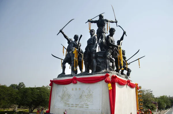 Monument Eleven Warriors Leaders Khai Bangrachan Bang Rachan Village Thai — Stock Photo, Image