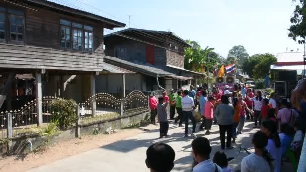 Yasothon Thaïlande Janvier Les Thaïlandais Joignent Marche Chantent Dansent Parade — Video