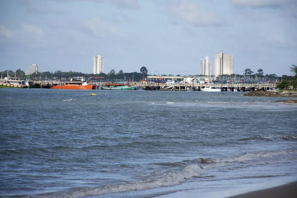 Motion Och Rörelse Vatten Och Vågor Havet Med Fiske Fartyg — Stockfoto