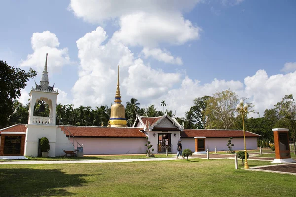 Ver paisaje con estupa de Wat phra ese templo sawi para thai — Foto de Stock