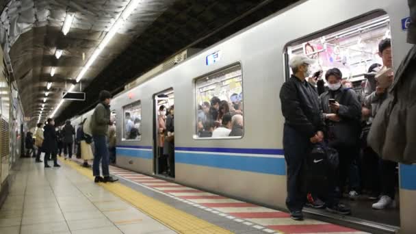 Tokyo Japan Mars Japanska Och Utlänning Resenären Passagerare Vänta Och — Stockvideo