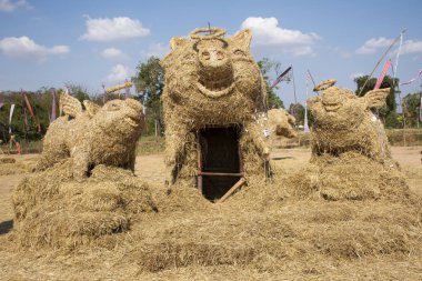 Saman kuklalar veya pipetler adam rakam Festivali Tayland halkı için ve 