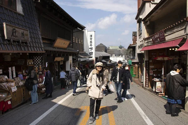 Traveler thai women and Japanese people walk shooting take photo — Stock Photo, Image