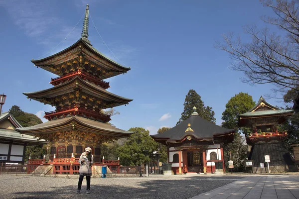 Japon insanlar ve yabancı gezgin ziyaret yürüyüş ve dua — Stok fotoğraf