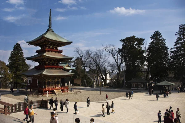 Daitou nebo velkou pagodu chrámu Naritasan Shinshoji v Chiba PR — Stock fotografie