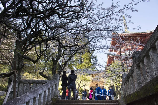 Los japoneses y los viajeros extranjeros caminan relajarse y viajar visi — Foto de Stock