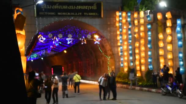 Yala Thailand Augusti Trafikväg Och Thai Resenärer Reser Besök Foto — Stockvideo