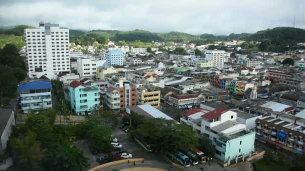 Yala Thailand Augustus Luchtfoto Landschap Stadsgezicht Met Verkeersweg Van Betong — Stockvideo