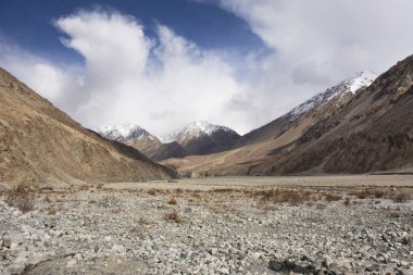 Himalayalar ve Diskit-Tur arasındaki manzarayı görüntüle