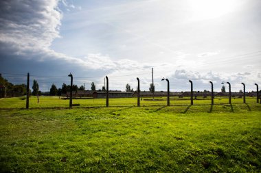 Polonyalı ya da Polonyalı insanlar ve yabancı seyahat grupları 20 Eylül 2019 'da Polonya' nın Varşova kentinde bulunan Auschwitz Nazi toplama ve imha kampında tarihi bir ziyaret gerçekleştirdiler.