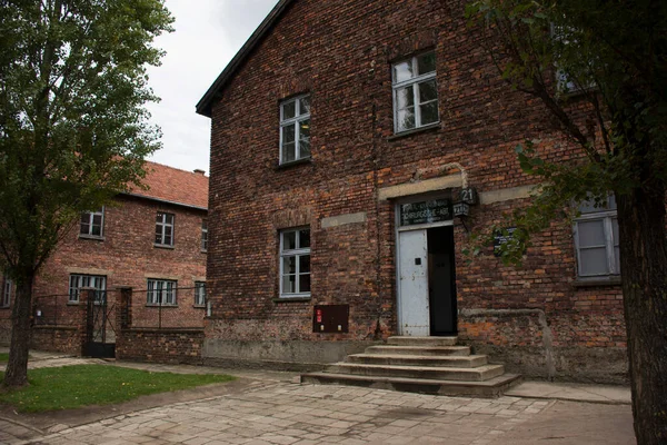 Stock image Polish or Pole people and foreign traveler group tour travel visit learn historic at Auschwitz Nazi concentration and extermination camp in Oswiecim of Lesser on September 20, 2019 in Warsaw, Poland