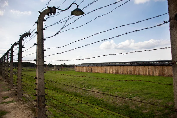 Polska Eller Polackerna Och Utländska Resenärers Gruppresor Besöker Auschwitz Nazistiska — Stockfoto