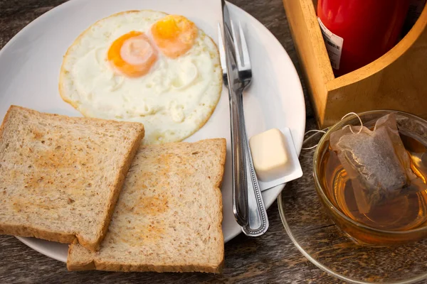 Amerikanisches Frühstück Oder Kontinentales Frühstück Thailändischen Stil Speisesaal Der Morgenzeit — Stockfoto