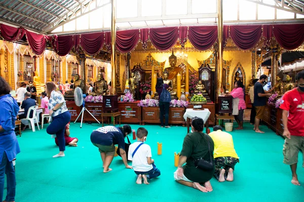 Peuple Thaïlandais Voyageur Étranger Respectent Prière Rite Statue Dieu Ange — Photo