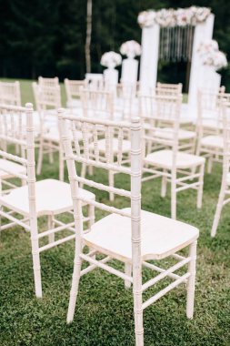 Çok güzel bir dış seremoni. ormanda klasik düğün. Th