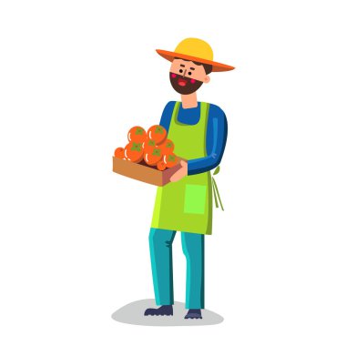 Persimmon Karakter Vektörlü Adam Tutma Kutusu
