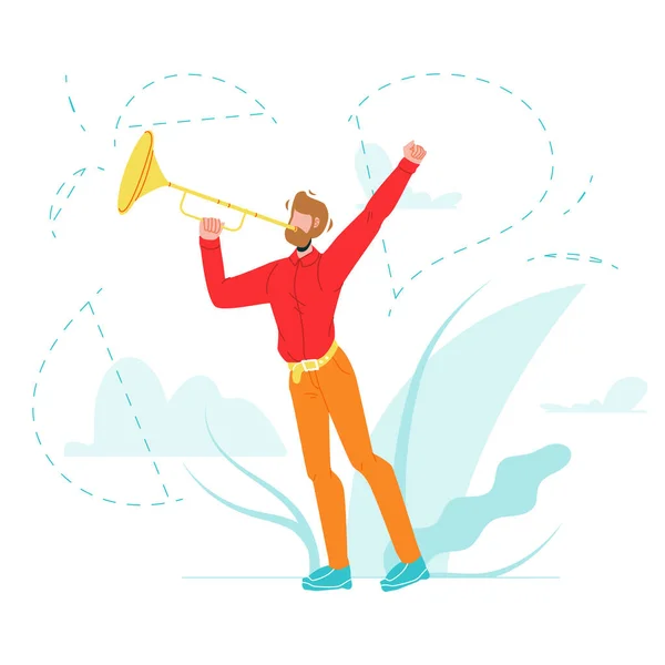 Trumpeter Play Музичний інструмент Trumpet Векторні ілюстрації — стоковий вектор