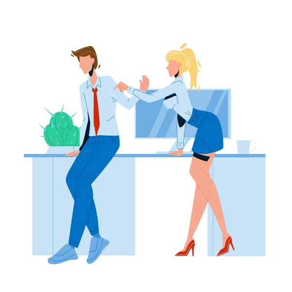 Donna Dipendente molestie Uomo Colleague Vector Illustrazione — Vettoriale Stock