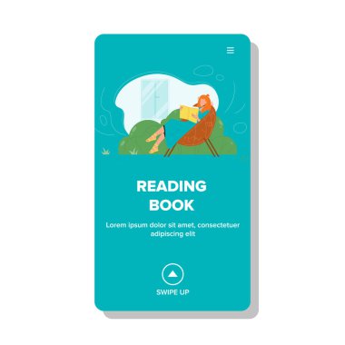 Arka Bahçe Vektöründe Kitap Okuyan Kadın