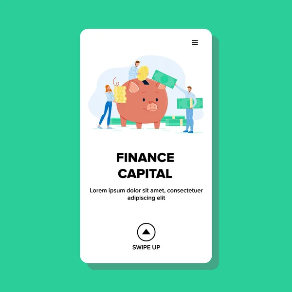Capital financiero e inversión colectiva Vector Ilustración — Vector de stock